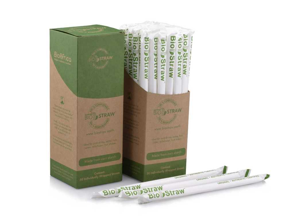 10mm BioStraw™ - Wrapped | Dispenser Box | PLA | 50's - AJ