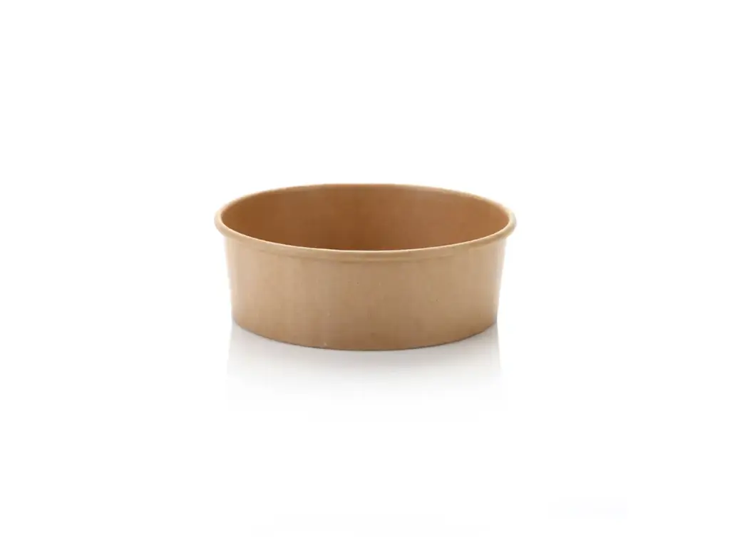 Round Paper Salad Bowl - 26oz (750ml) | Kraft | Single Lining | FSC | 60’s - XJ