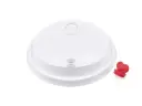 Bubble Tea Sip & Straw Lid with red Heart Plug - fits Robust Lite Cups | 90mm | PP | 1000's