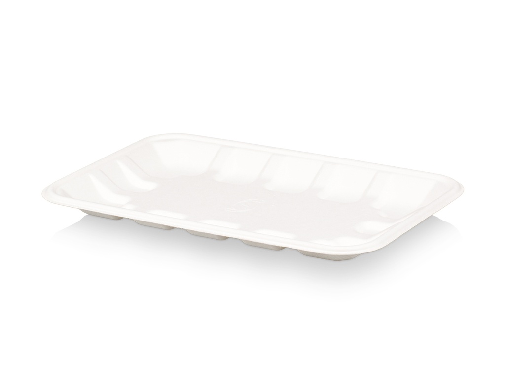 Deli Tray - 23cm x 15cm | Sugarcane | Ribbed - Medium | 50's  - E038