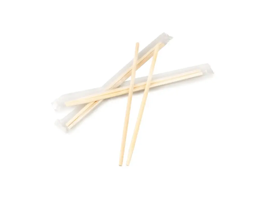 Bamboo Rounded Chopsticks 19.5cm (clear sleeve) 