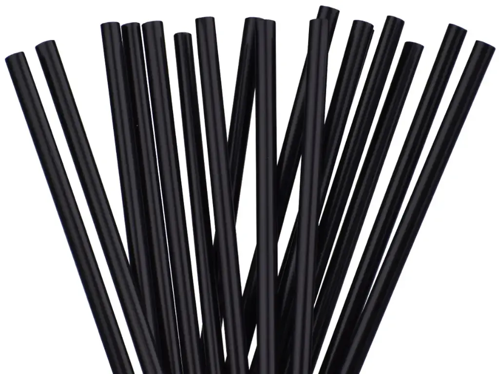 4mm Cocktail Straws | Black | Plastic | 500's