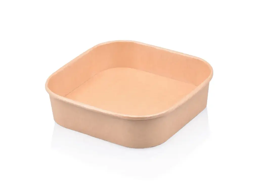 Square Paper Salad Bowl - 750ml | Single Lining | FSC | 50’s - XJ