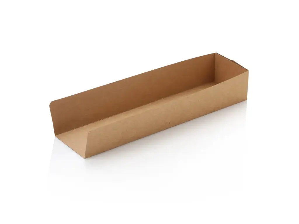 Flat Packed Paper Hot Dog Tray | Kraft | 250's - CCP