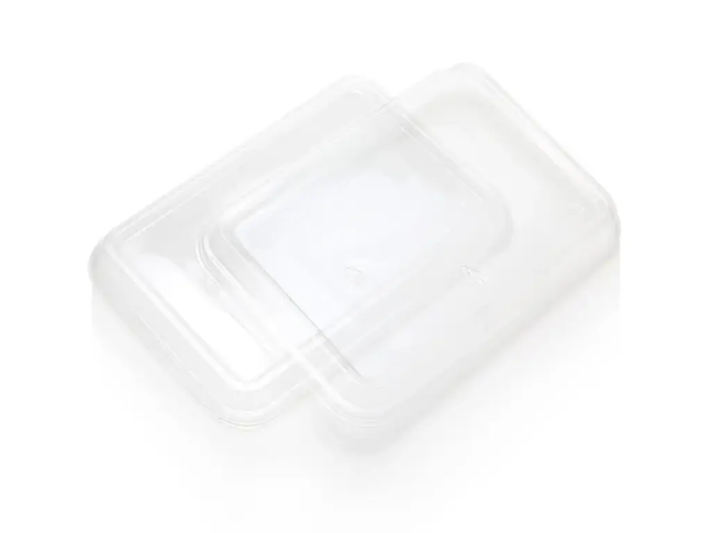 Meal Container: Sugarcane - PET Lid - 500ml & 650ml (Rectangle)