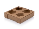 Flat Packed Carry Tray | 4 Cup | Kraft Paper | 50's - CCP